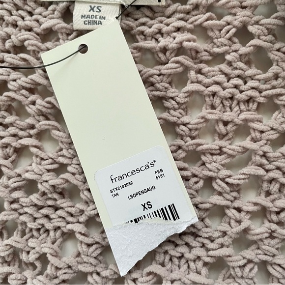 Francesca's Jun & Ivy Tan Cassie Long Sleeve Open Front Cardigan Size XS, NWT - Picture 5 of 8